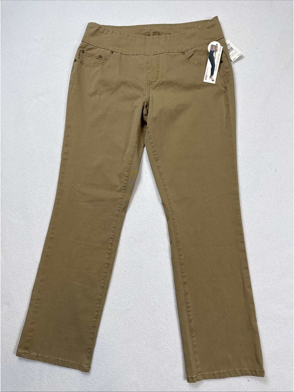 Jag Jeans High Rise Peri Straight Pull On Jeans Toffee Beige Size 16 NWT